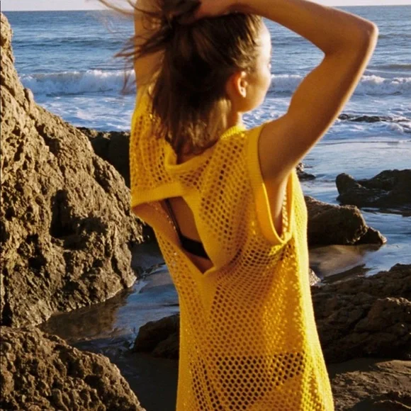BLOGGERS FAV ZARA OPEN KNIT DRESS WITH ASYMMETRIC HEM